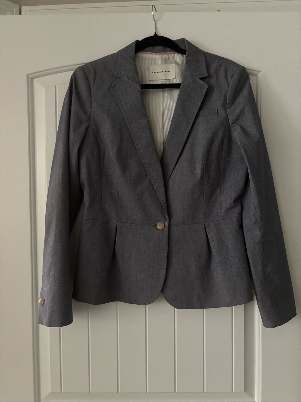 Banana Republic Women's Charcoal Gray Single-Button Blazer